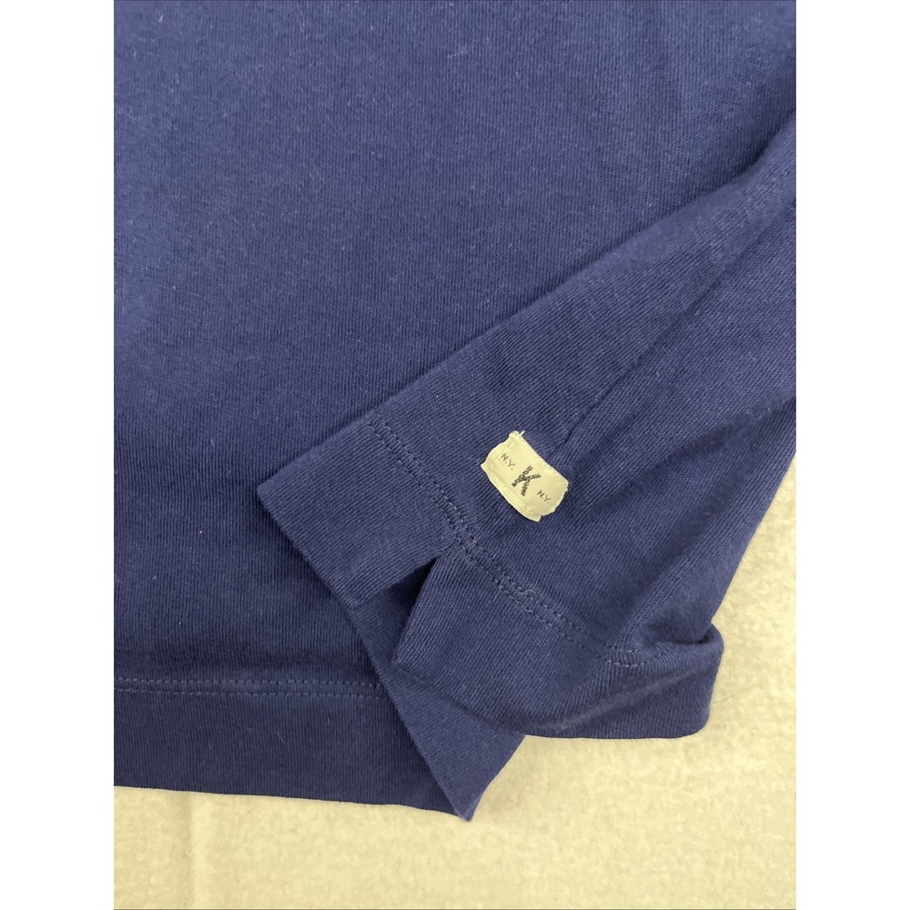 Knickerbocker NYC Long Sleeve T-Shirt Navy Basic Cotton Essential Mens L - Picture 4 of 7